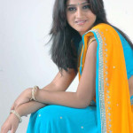 indiang girls saree 150x150 Telugu Girls Yellow Casual Saree Blue Blouse