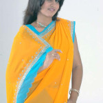 saree 150x150 Telugu Girls Yellow Casual Saree Blue Blouse