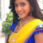 thavani girls 150x150 Dhavani Girl in Yellow Half Saree Blue Blouse