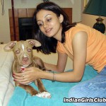 teen indian girl dog pet
