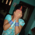 shy indian aunty camera posing