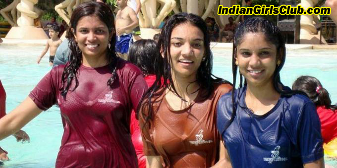 wet tshirt indian girls theme park