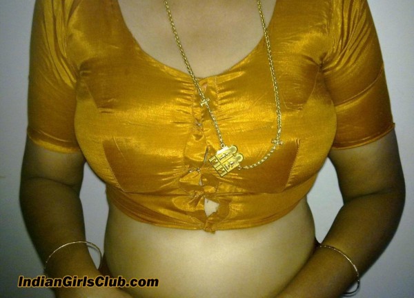 golden blouse indian aunty