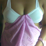 indian aunty white bra
