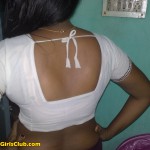 Indian Girl Showing Her Blouse Back at home Indian Girl Showing Her Blouse Back at home