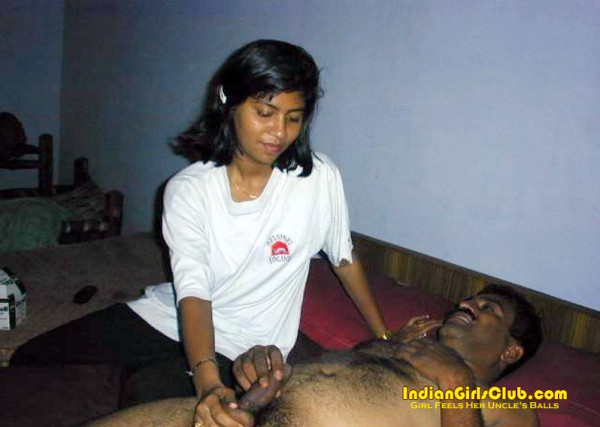 Indian Uncle Horny - Girl Feels her Uncle's Balls - Indian Girls Club