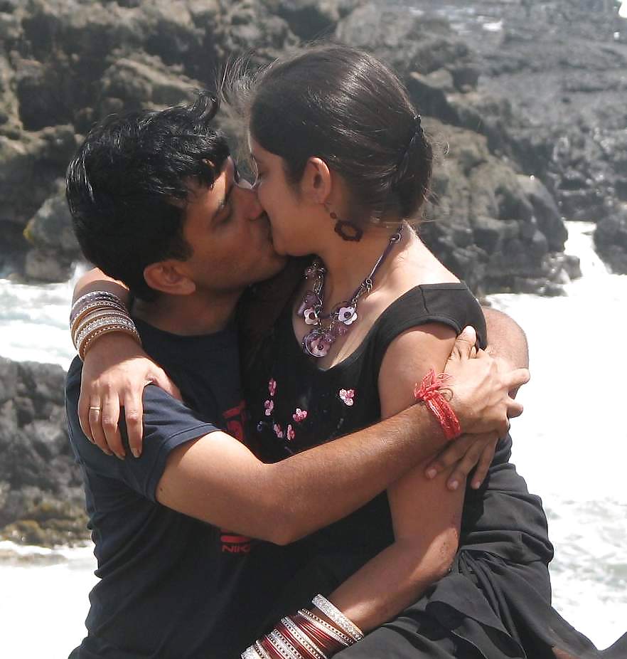 Married Indian Couple Kissing