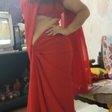 Mature Married Indian Homemaker In Red Sari Nude Show