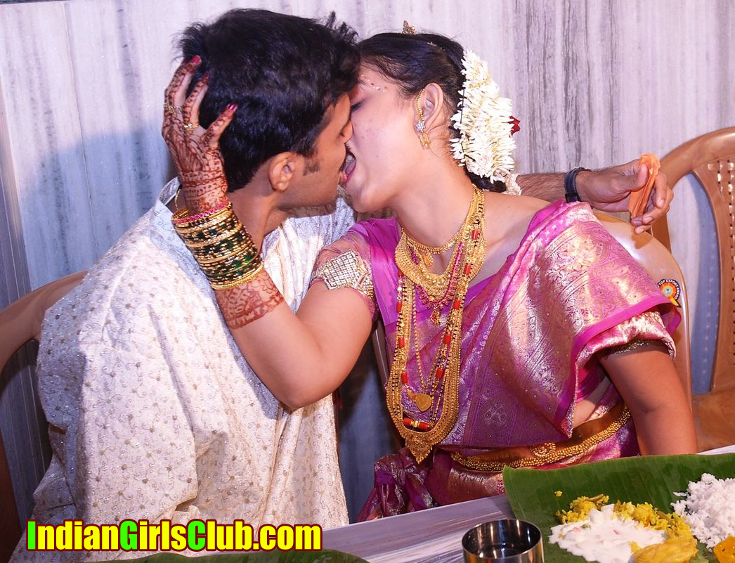 indian bride kissing before first night