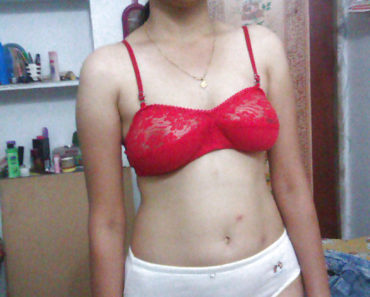 Ramya Indian College Girl Nude Red Lingerie