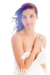Indian Girl Nude Shanaya In White Pearl Dress 9