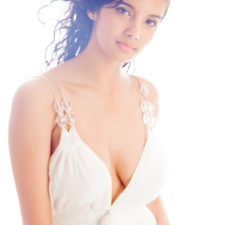 Indian Girl Nude Shanaya In White Pearl Dress 5