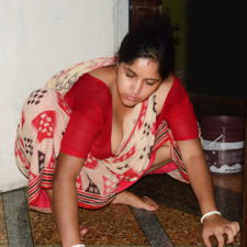 Indian Bhabhi Big Boobs Filmed By Husband Cleaning Floor