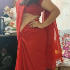 Mature Married Indian Homemaker In Red Sari Nude Show